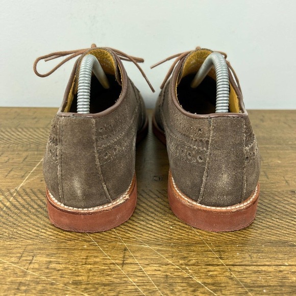 Mercanti Fiorentini Shoes Mens 8.5 Brown Suede Leather Wing Tip Oxford Relax - Picture 6 of 13